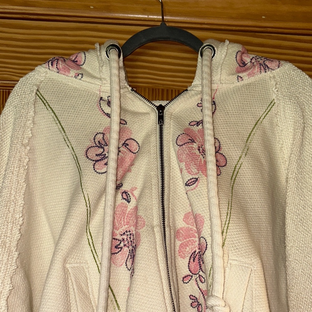We The Free Up The Vine zip Hoodie Ivory Combo Size XL NWT - Picture 14 of 16